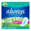 Always Ultra Thin Size 2 Long Super Pads, 92 ct.
