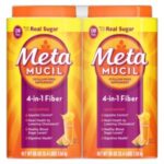 Metamucil Fiber, 4-in-1 Psyllium Fiber with Real Sugar, Orange Smooth Flavored Drink, 260 Servings