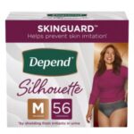 Depend Silhouette Incontinence Underwear for Women, Black Medium